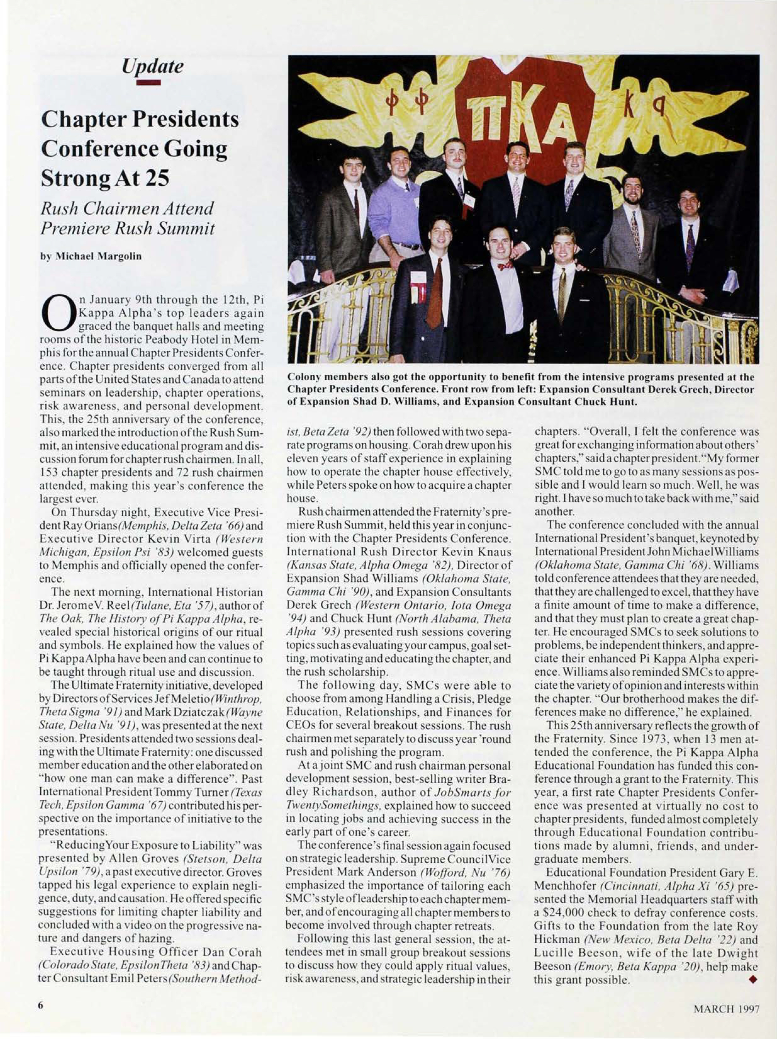 Update: Chapter Presidents Conference Going Strong at 25